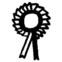 Black + white rosette