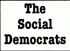The word The Social Democratic in ITC American Typewriter bold condensed