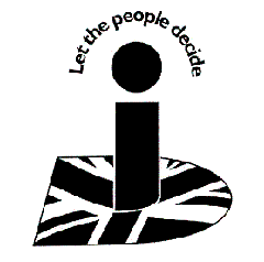 I on Union Flag D with dot and text